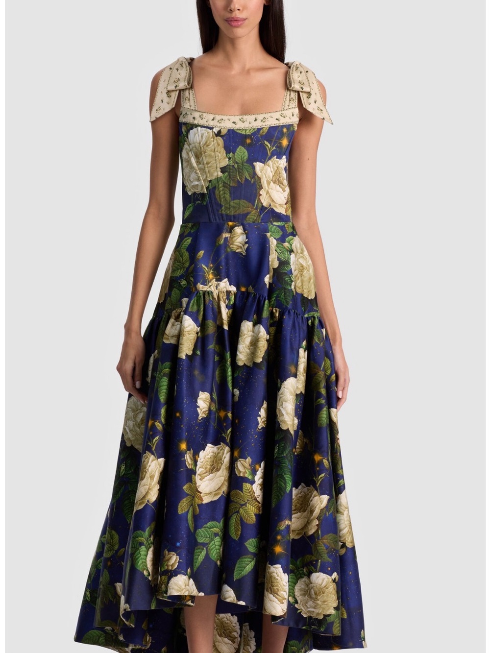 Alice and Olivia Rosalee High Low Midi Dress Twilight EdenSize 6 NWT